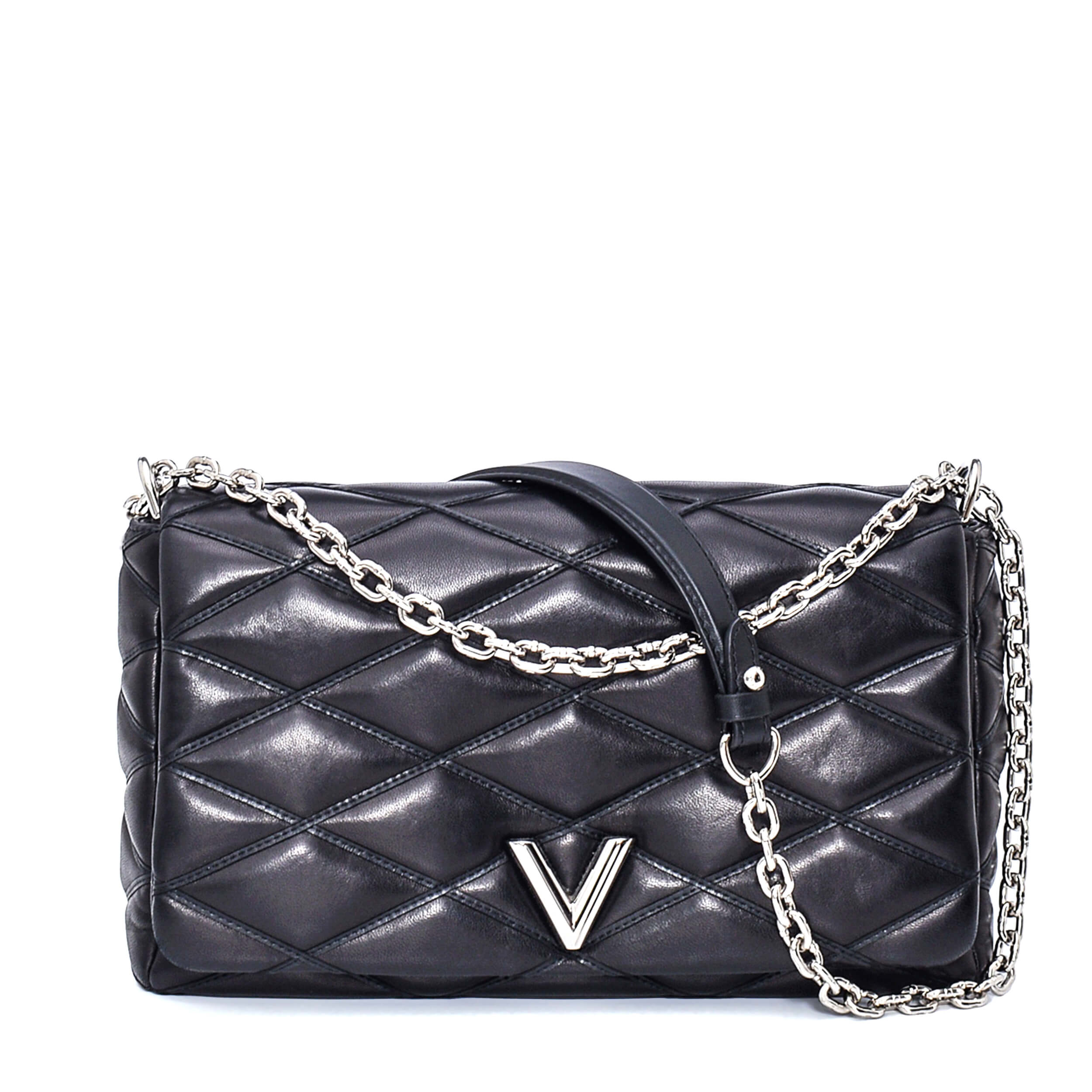 Louis Vuitton - Black Lambskin Leather GO-14 Malletage MM Bag 